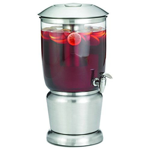 TableCraft 2.5 Gallon Drink Dispenser with Fruit Infuser & Stand | BPA Free | Tritan Stainless Steel | Cold Beverage