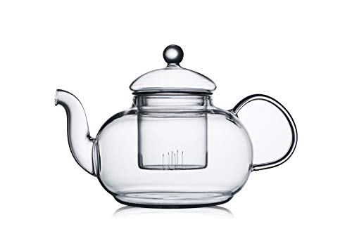 CnGlass Glass Teapot Stovetop Safe,Clear Teapot with Removable