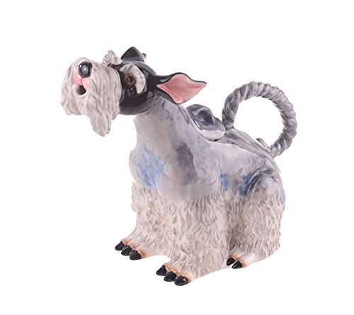 Blue Sky Ceramic Schnauzer Dog Teapot, 10 x 5 x 8.5"