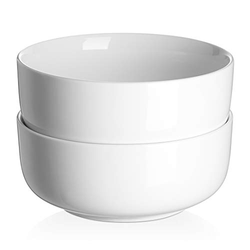 Dowan DOWAN White Porcelain Large Serving Bowls for Kitchen - Big