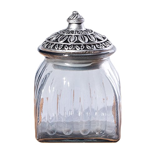 SOCOSY Vintage Crystal Glass Candy Jar with Lid Food Jar Nut Jar Jewelry Box Wedding Candy Buffet Jars Kitchen Storage