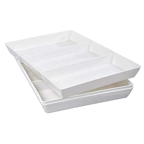 US Acrylic Avant 15 x 10 Divided 3-Compartment Plastic Serving Tray