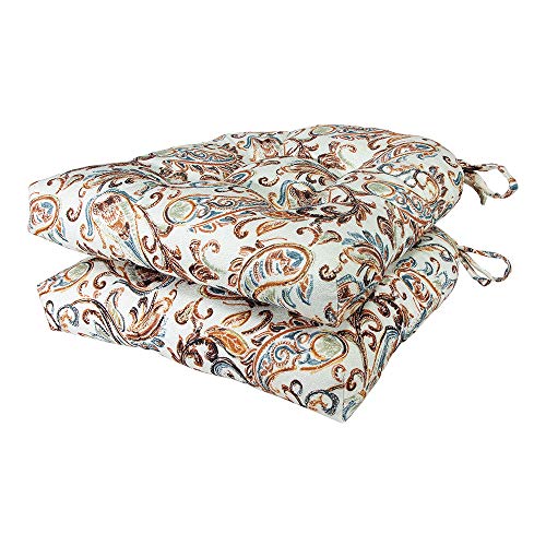 Arlee - Paisley Pad Seat Cushion, Memory Foam, Full-Length Ties for Non-Slip Support, Durable, Superior Comfort and Softness,