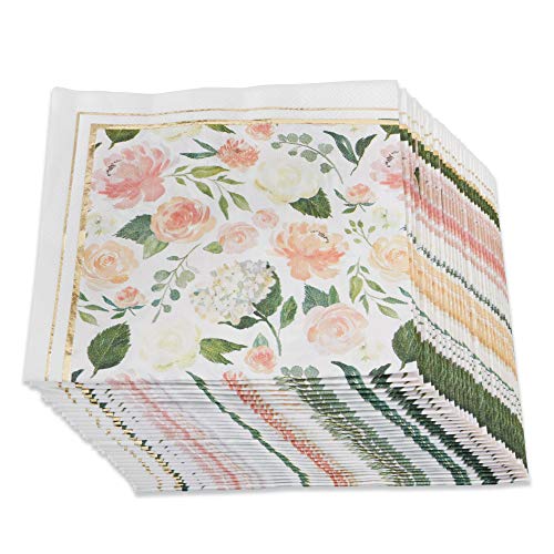 kate aspen 28490BR 0.01 x 6.5 x 6.5 in. Floral 2 Ply Paper Napkins - Set of 30