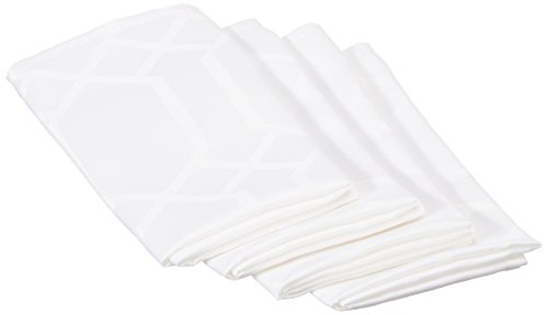 Benson Mills Solid Chagall Spillproof Fabric Napkins (Set of 4), White