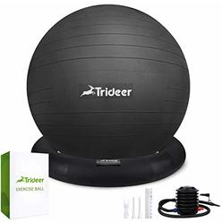 Trideer Ball Chair Yoga Ball Chair Exercise Ball Chair with Base for Home Office Desk, Stability Ball & Balance Ball Seat to Rel