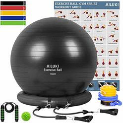 AILUKI Yoga Ball, Exercise Ball Fitness Balls Stability Ball Anti-Slip & Anti- Burst for Yoga,Pilates, Birthing, Balance &