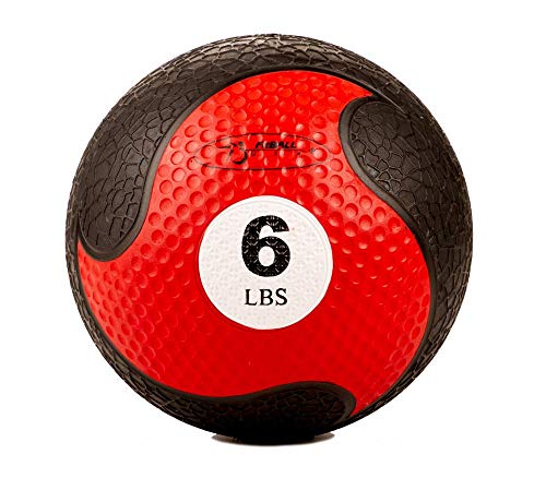 FitBALL MedBalls Textured Alternative to Hand Weights - 6 lbs - Red