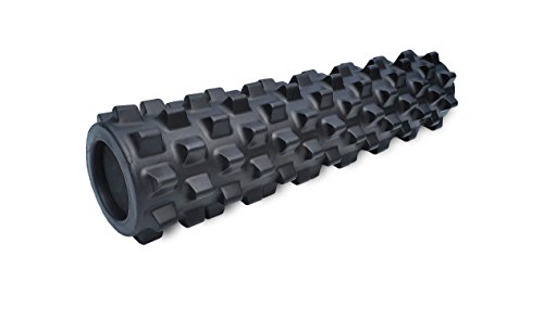 RumbleRoller - Mid Size 22 Inches - Black - Extra Firm - Textured Muscle Foam Roller - Relieve Sore Muscles- Your Own