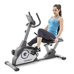 Marcy Fitness Marcy Magnetic Recumbent Exercise Bike with 8 Resistance Levels NS-40502R,Grey
