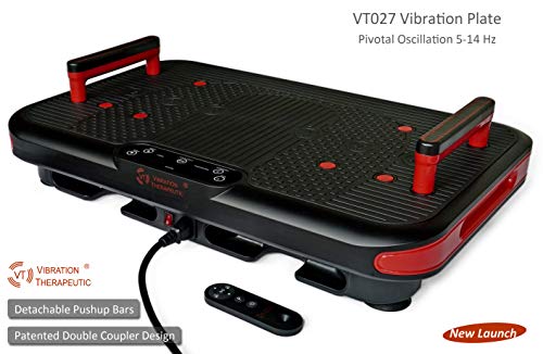 VT VIBRATION THERAPEUTIC VT Vibration Plate - Pivotal Oscillation 5-14Hz - Advanced Mechanical Design - Pushup Bars for Upper Body Exercise - Model