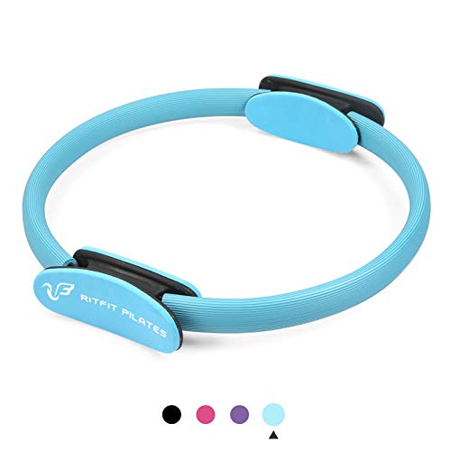 RitFit Pilates Ring - Premium Power Resistance Full Body Toning Fitness Circle - with Carrying Bag and Bonus eBook (Blue(New))