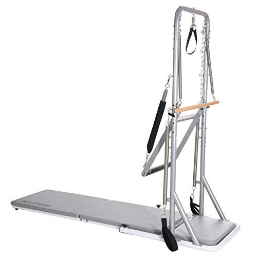 AeroPilates Precision Cadillac Studio Tower | Four Free Online Expert-Guided Workouts Included | Stream from Any Device, Gray