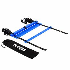 Yes4All Speed Agility Ladder Training Equipment with carry Bag - 8 Rungs Blue