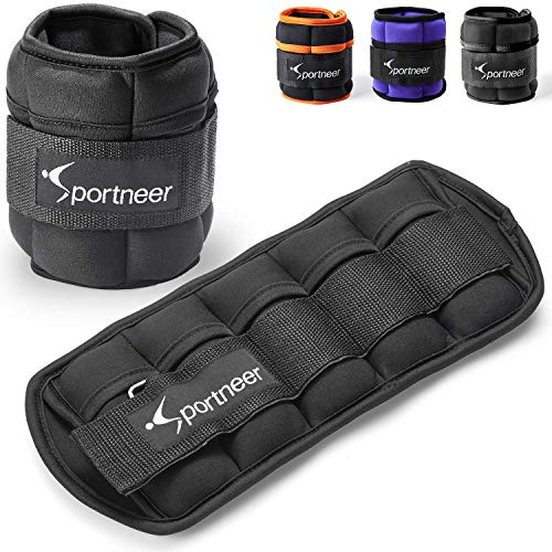 Sportneer Ankle Weights, Adjustable Weights Wrist Arm Leg Weight Straps for Fitness, Walking, Jogging, Workout, 1-5 lbs Each