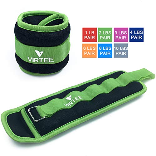 Virtee Ankle/Wrist Weights for Women, Men, Kids - Arm Leg Weights Set with Adjustable Strap - Running, Jogging, Gymnastic, Physical