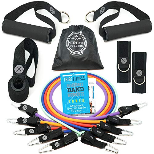 Tribe Resistance Bands Set, Exercise Bands with Stackable Workout Bands