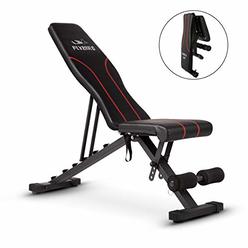 FLYBIRD Adjustable Bench,Utility Weight Bench for Full Body Workout- Multi-Purpose Foldable InclineDecline Benchs (Black) Large