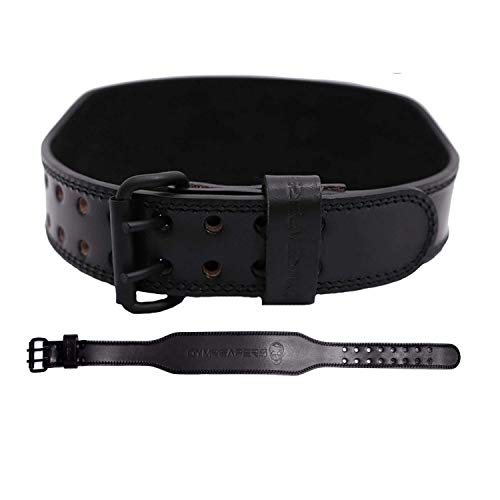 Gymreapers Weight Lifting Belt - 7MM Heavy Duty Pro Leather Belt with  Adjustable Buckle - Stabilizing Lower Back Support 4