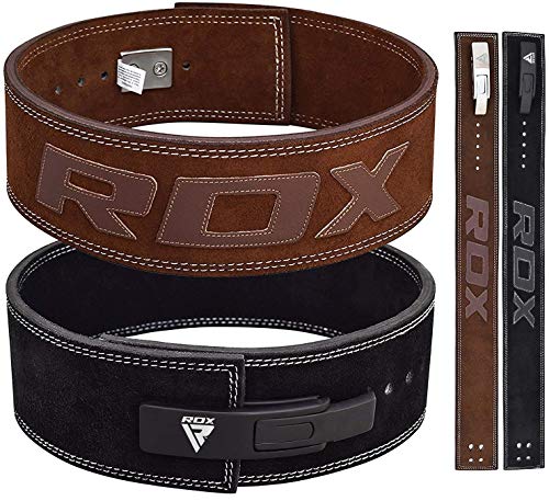 RDX Powerlifting Belt for Weight Lifting - Approved by IPL and USPA - Lever Buckle Gym Training Leather Belt 10mm Thick 4