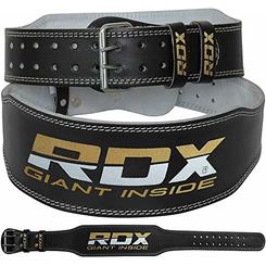 RDX Weight Lifting Belt for Fitness Gym - Adjustable Leather Belt with 4â€ Padded Lumbar Back Support - Great for