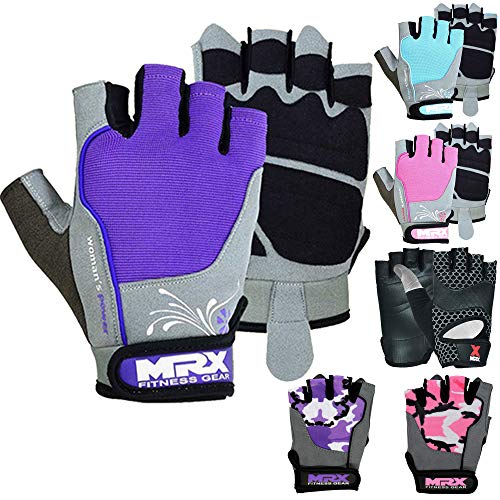MRX BOXING & FITNESS Weight Lifting/Exercise Grip Gloves for Women, Great for Workouts, Weight Training and More, Purple