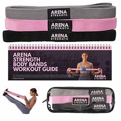 Arena Strength 3 Pack Fabric Resistance Body Bands, Long Resistance Bands, Stretch Resistance Band, Fabric Exercise