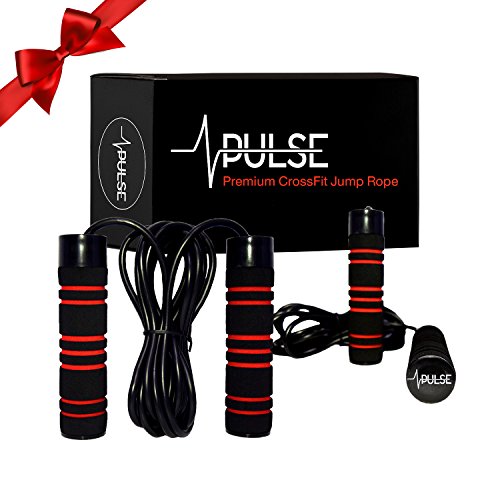 Pulse Athletics Weighted Jump Rope by Pulse (1LB) with Memory Foam Handles and Thick Speed Cable - For cardio, boxing and MMA , endurance