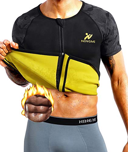 Ningmi NINGMI Mens Neoprene Sauna Suits Sweat Top Weight Loss Body