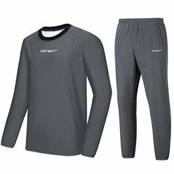 HOTSUIT Sauna Suit Men Anti Rip Sweat Suits Gym Boxing Workout Jackets, Grey, XL