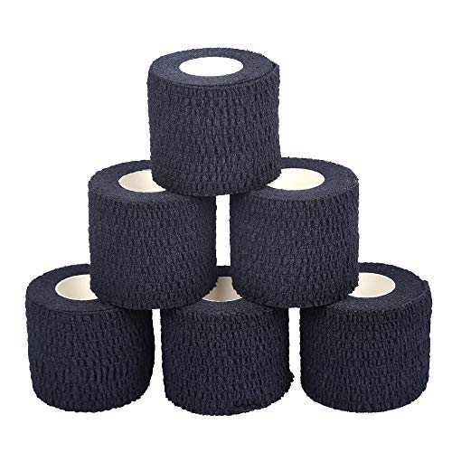 Oly Grip: Weightlifting Thumb Hook Grip Cotton Tear Stretch Tape (6 Rolls) Black - Weight Lifting - Crossfit - Gymnastics -