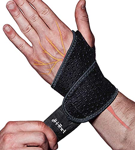 HiRui 2 Pack Wrist Compression Strap and Wrist Brace Sport Wrist Support for Fitness, Weightlifting, Tendonitis, Carpal