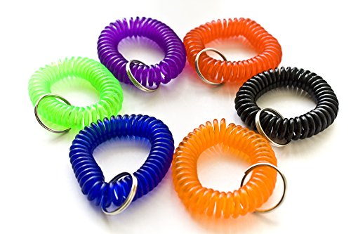 OnDepot.com 100pcs Colorful Soft Spring Spiral Coil Elastic Wrist Band Key Ring Chain by OnDepot.com