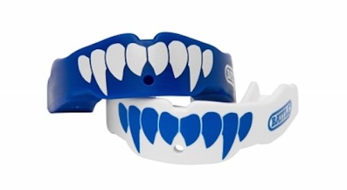 Battle Fangs Football Mouthguard â€“ Sports Mouth Guard with Removable Strap â€“ Protector Mouthpiece Fits With or Without
