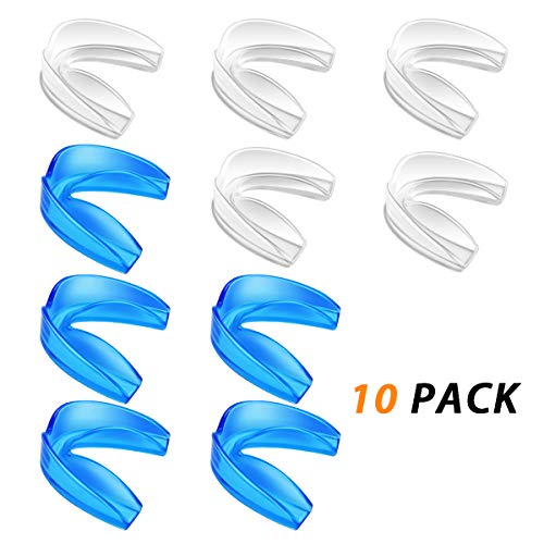 Coolrunner Mouth Guard Sports, 10 Pack Athletic Mouth Guards, Professional Moldable Youth Mouthguard for Maximum Protection,