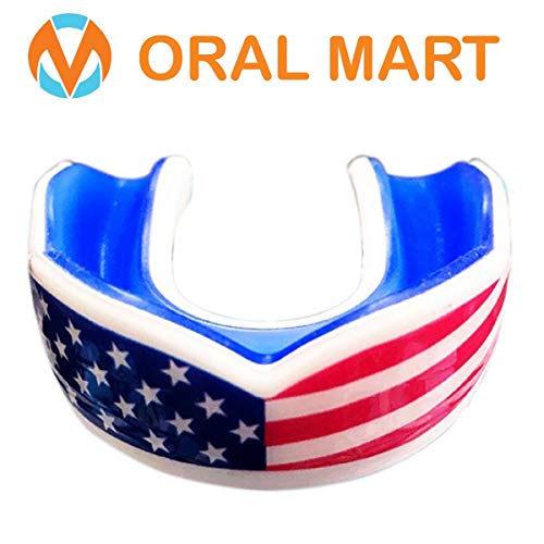 Oral Mart USA Flag Mouth Guard for Adults - American Flag Sports Mouth Guard for Karate, Boxing, Sparring, MMA, Football,