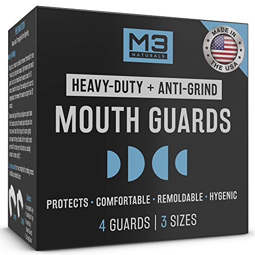 M3 Naturals Heavy Duty Mouth Guards for Teeth Grinding Clenching Bruxism Moldable Trimmable Retainer for Bite, Sleep, Sport