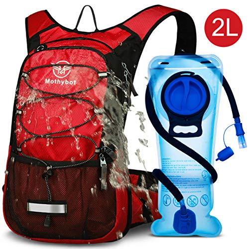 Mothybot Hydration Pack, Insulated Hydration Backpack with 2L BPA Free Water Bladder and Storage, Hiking Backpack for Men,