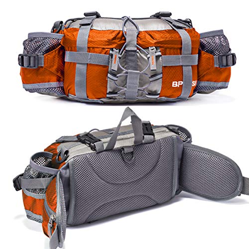 Bp Vision Outdoor Fanny Pack Hiking Camping Biking Waterproof Waist Pack 2 Water Bottle Holder Sports Bag for Women and Men