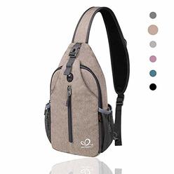Waterfly Crossbody Sling Backpack Sling Bag Travel Hiking Chest Bags Daypack (Flaxen)