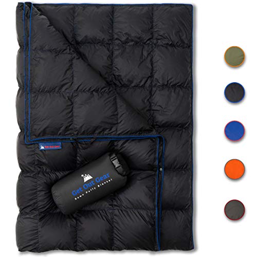 Get Out Gear Down Camping Blanket - Outdoor Lightweight Packable 650 Fill Power Down Blanket Compact Waterproof and Warm