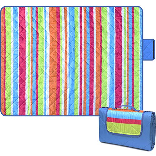 Bertte Outdoor Blanket Large Beach Camping Picnic Blanket Oversized Hiking Park Waterproof Sand Free Handy Compact Mat