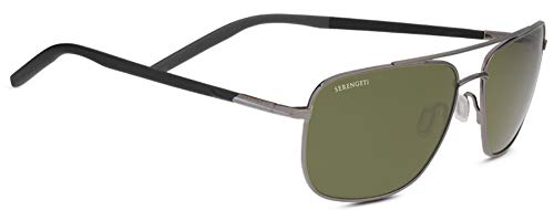 Serengetti Sport Sunglasses Metal Shiny Gunmetal and Black and Gray