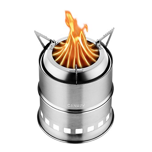 Canway CANWAY Camping Stove, Wood Stove/Backpacking Stove,Portable  Stainless Steel Wood Burning Stove with Nylon Carry Bag for