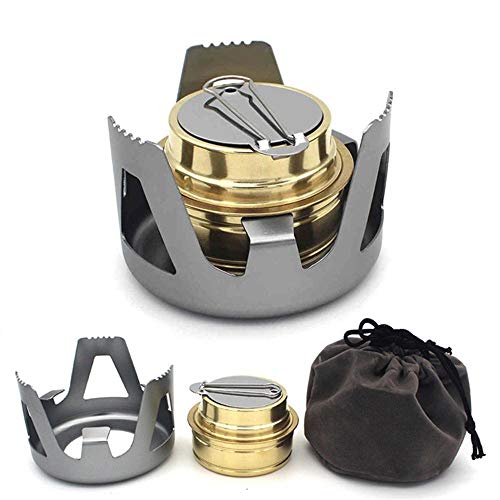 Keweis Portable Outdoor Mini Alcohol Stove Burner Ultralight Camping Cookware Set for Outdoor Camping, Hiking, Backpacking,