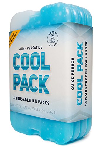 Healthy Packers Ice Pack for Lunch Box - Freezer Packs - Original Cool Pack | Slim & Long-Lasting Ice Packs for your Lunch or Cooler Bag (Set