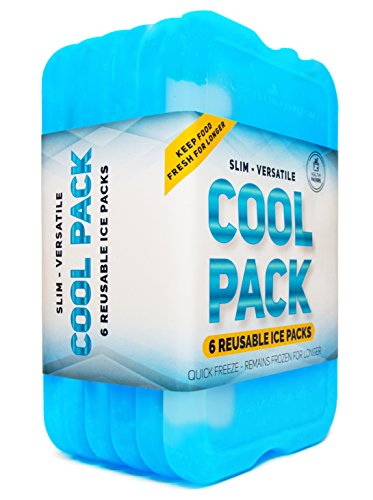 Healthy Packers Ice Pack for Lunch Box - Freezer Packs - Original Cool Pack (Set of 6) | Slim & Long-Lasting Ice Packs for your Lunch or