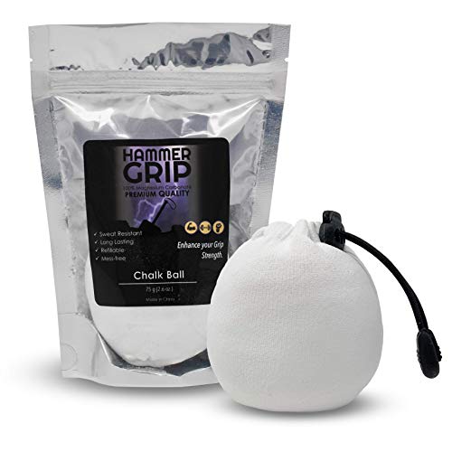 Hammer Grip Gym Chalk - Ideal for Weightlifting, Gymnastics, Rock Climbing, Bodybuilding, Cross-fit, and Many More (Chalk Ball 1