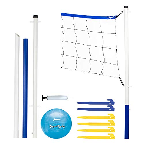 Franklin Sports Volleyball Set - Beach and Backyard Volleyball Net Set - Portable Volleyball Net and Ball Set with Poles and