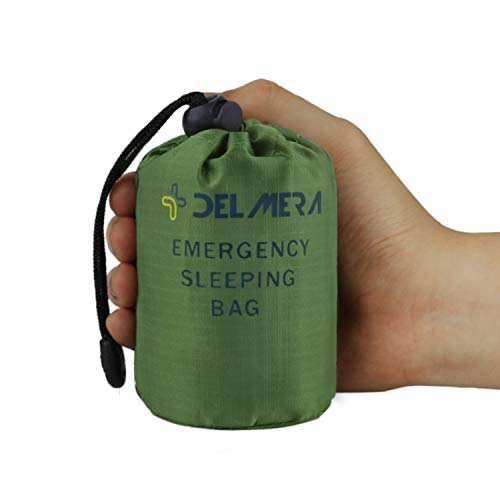 Delmera Emergency Sleeping Bag, Lightweight Survival Sleeping Bags Waterproof Thermal Emergency Blanket, Bivy Sack Survival